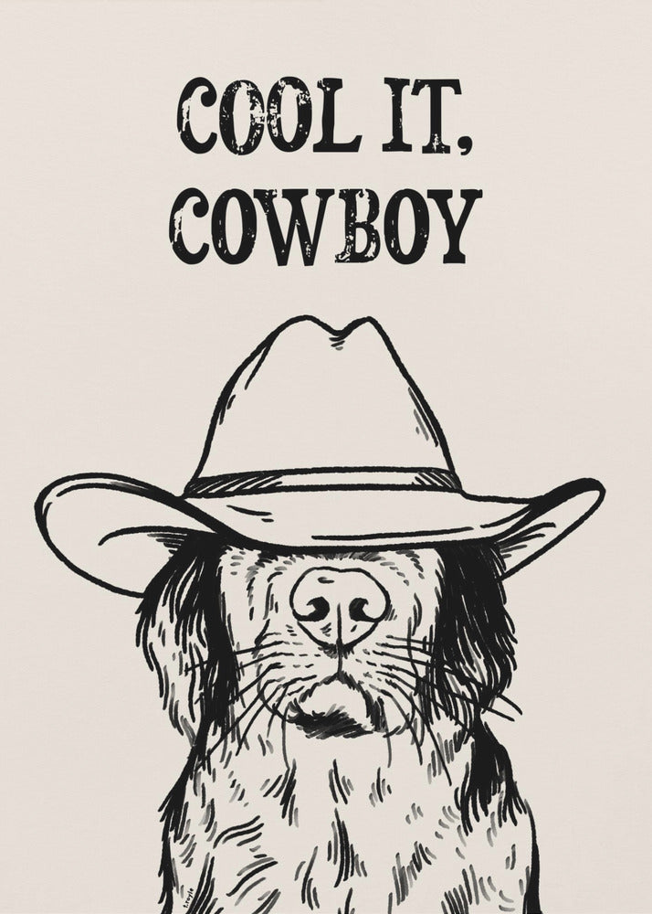 Cool it Cowboy Nero | Stampe su Tela
