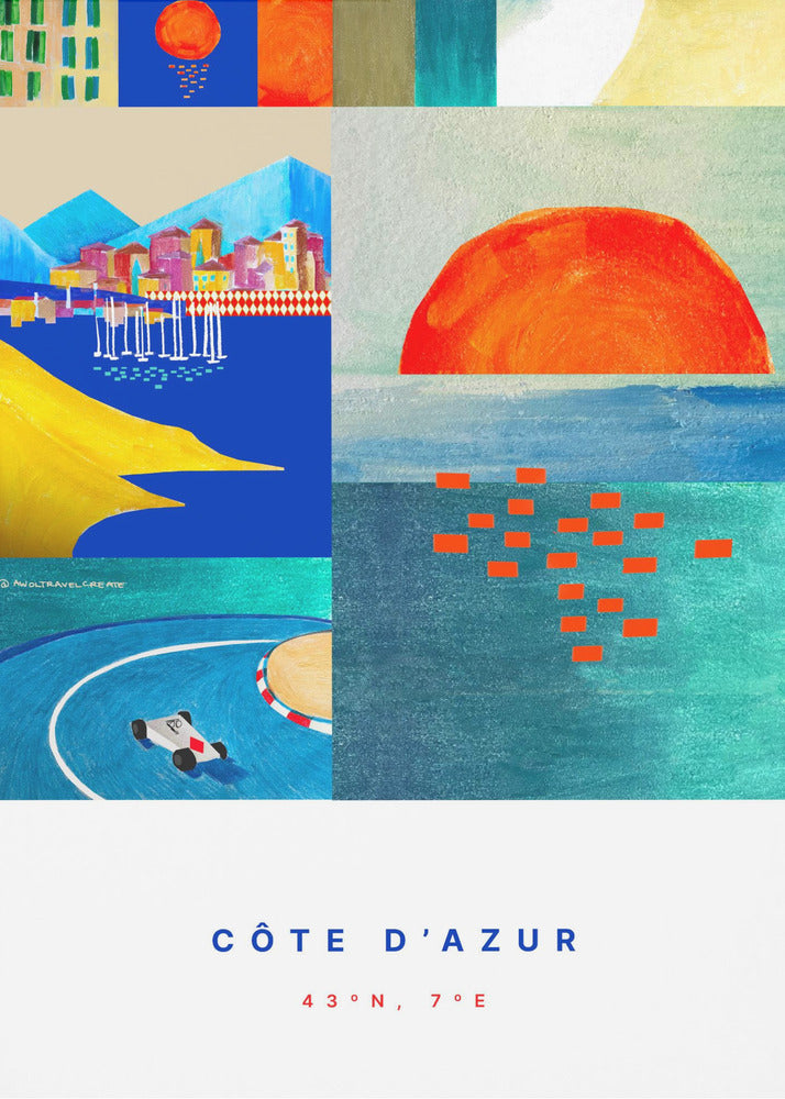 MODERNA RIVIERAN: FÄRGGLADA CÔTE D'AZUR Poster | Canvas