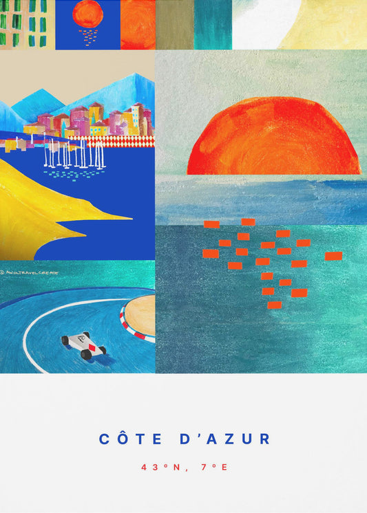 MODERNA RIVIERAN: FÄRGGLADA CÔTE D'AZUR Poster | Canvas