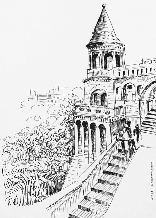 Impression d'art du château de conte de fées de Budapest, ville de Hongrie | Tableaux sur Toile