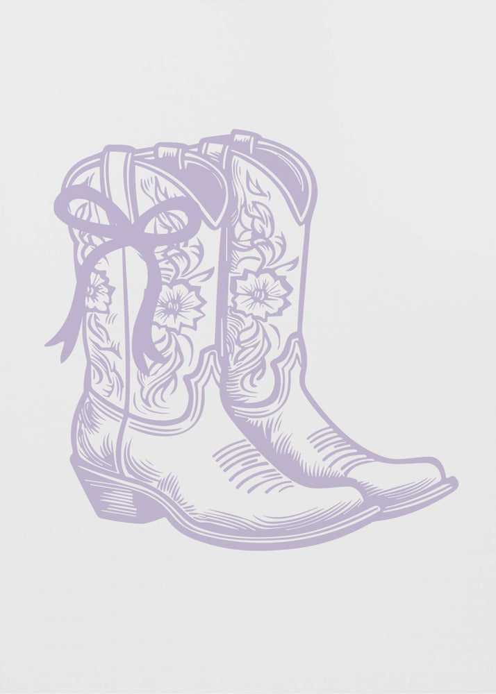 Violetit cowgirl-saappaat rusetilla | Canvastaulut