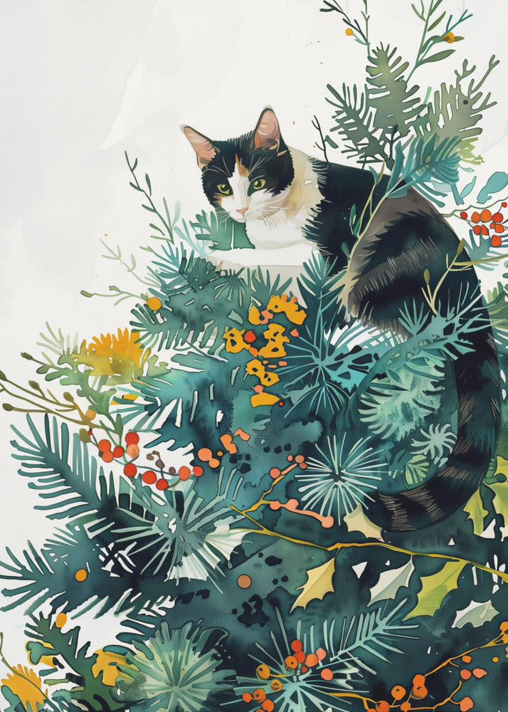 Kitty and Christmas tree | Poster