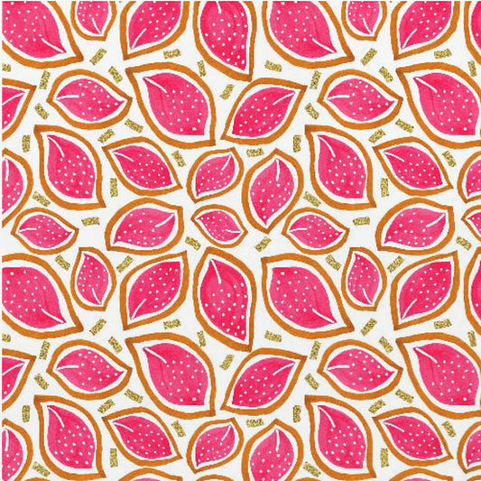 Coral Glitter Scattered Leaves Polka Dot | Poster