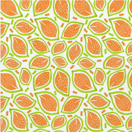 Melon Scattered Leaves Polka Dot | Poster